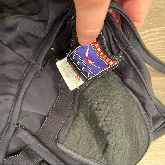 Vintage Jantzen Womens Black One Piece Swimsuit Mesh Panel High Cut Beach Sz 10 - Picture 7 of 9